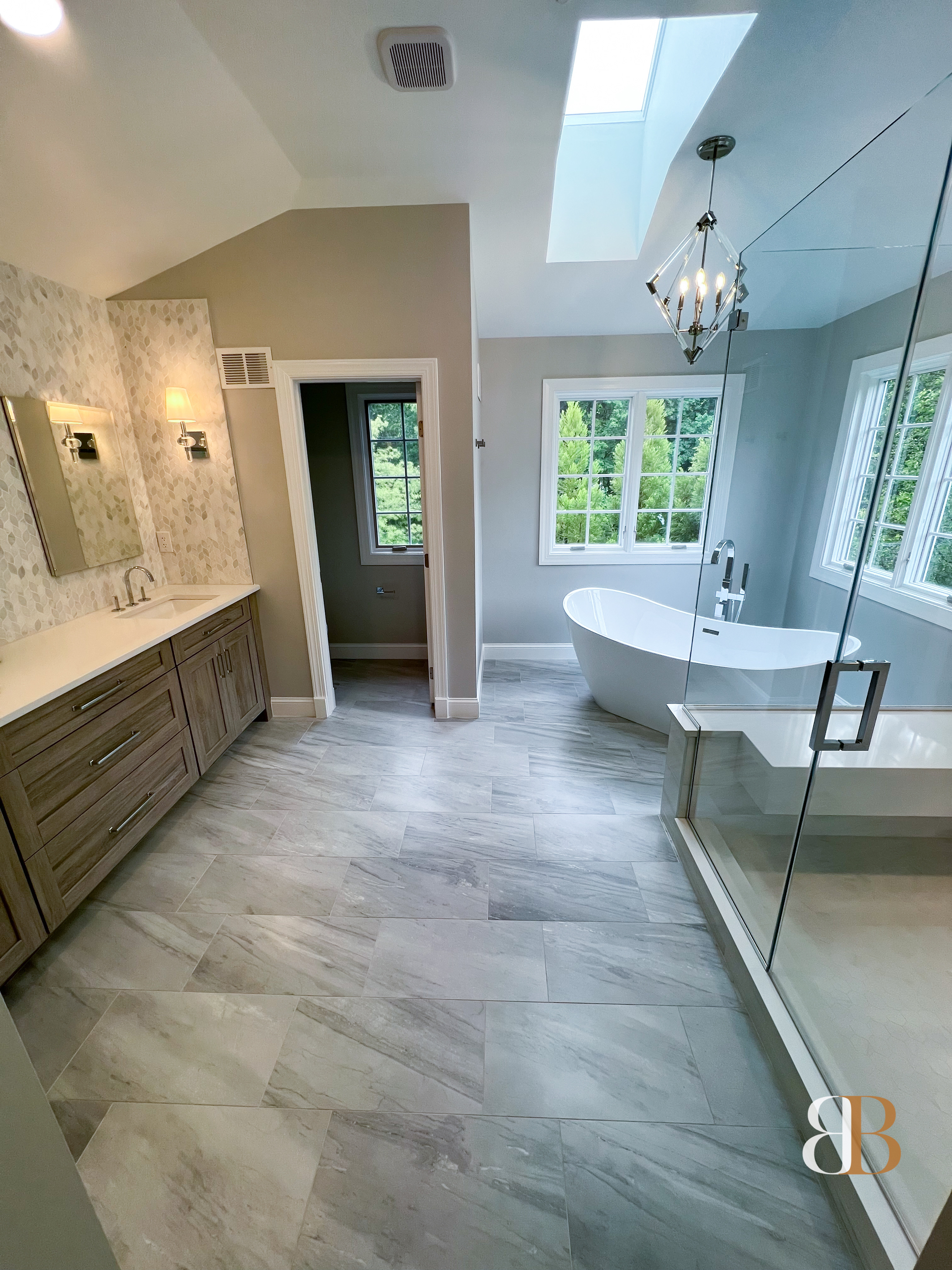 Contemporary bathroom remodel in Berwyn by B&B Associates Creations — photo 7